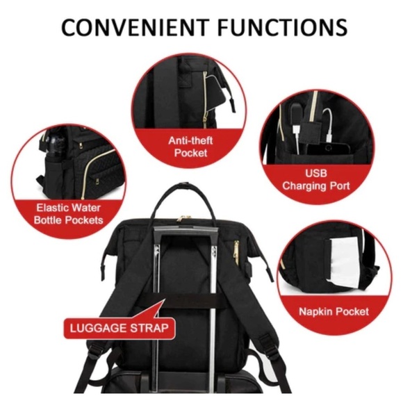 LOVEVOOK Laptop Backpack 15.6 / 17 Inches navy blue - Picture 11 of 11